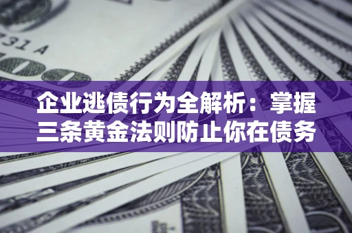 济南企业逃债行为全解析：掌握三条黄金法则防止你在债务乱局中“踩雷”